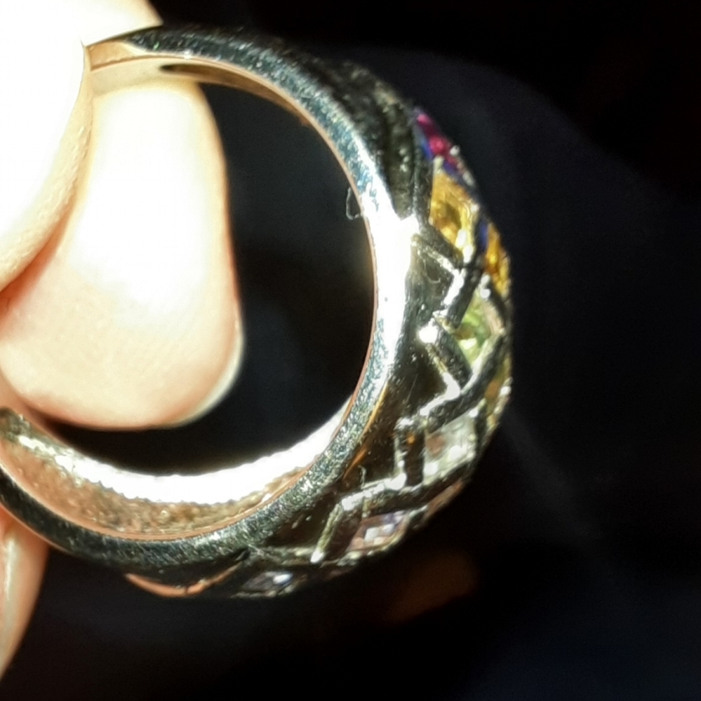 Rainbow Cocktail Statement Ring - image 2